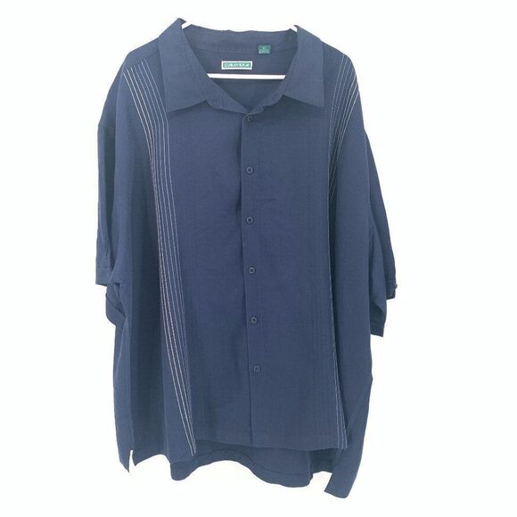 Cubavera Navy Blue S/S Button Front Size 5X Shirt - Picture 1 of 11
